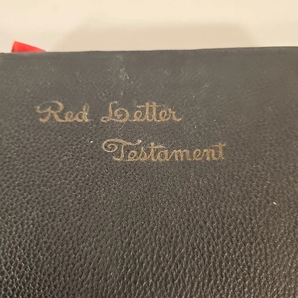 Vintage 1920s Red Letter‎ Testament John C Winston Co Leather-Bound